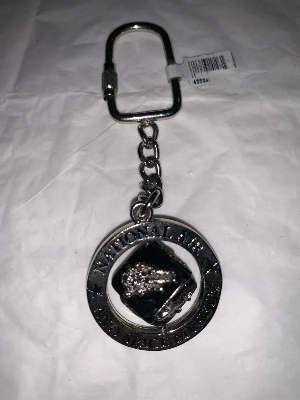 National Air and Space Museum Silver tone Keychain with Space Capsule Charm